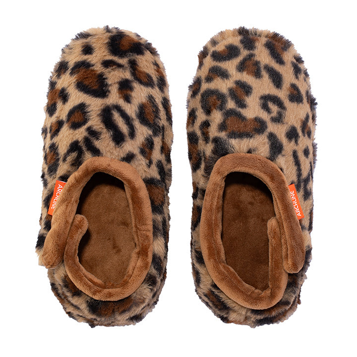 Archline Orthotic Slippers Closed – Leopard Tan