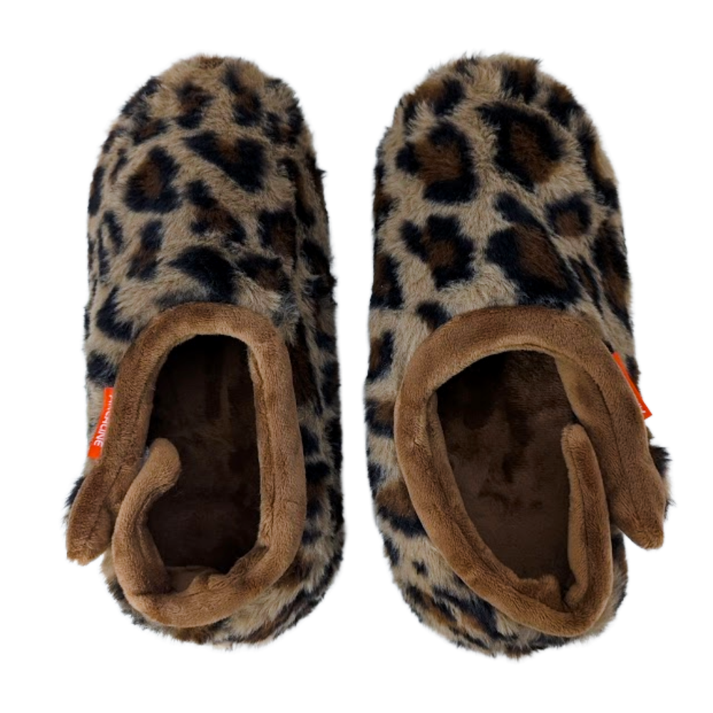 Archline Orthotic Slippers Closed – Leopard Tan