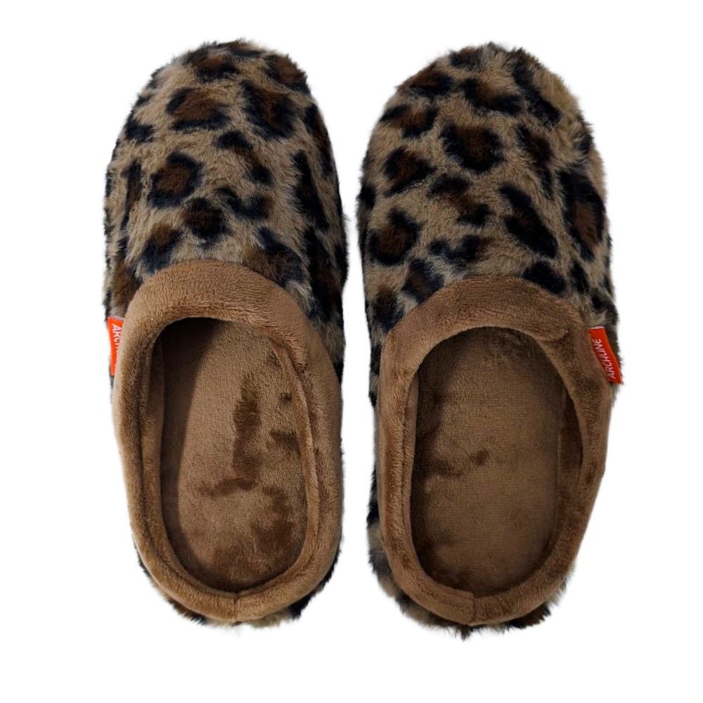 Archline Orthotic Slippers Slip-On – Leopard Tan
