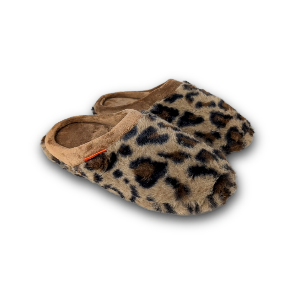 Archline Orthotic Slippers Slip-On – Leopard Tan