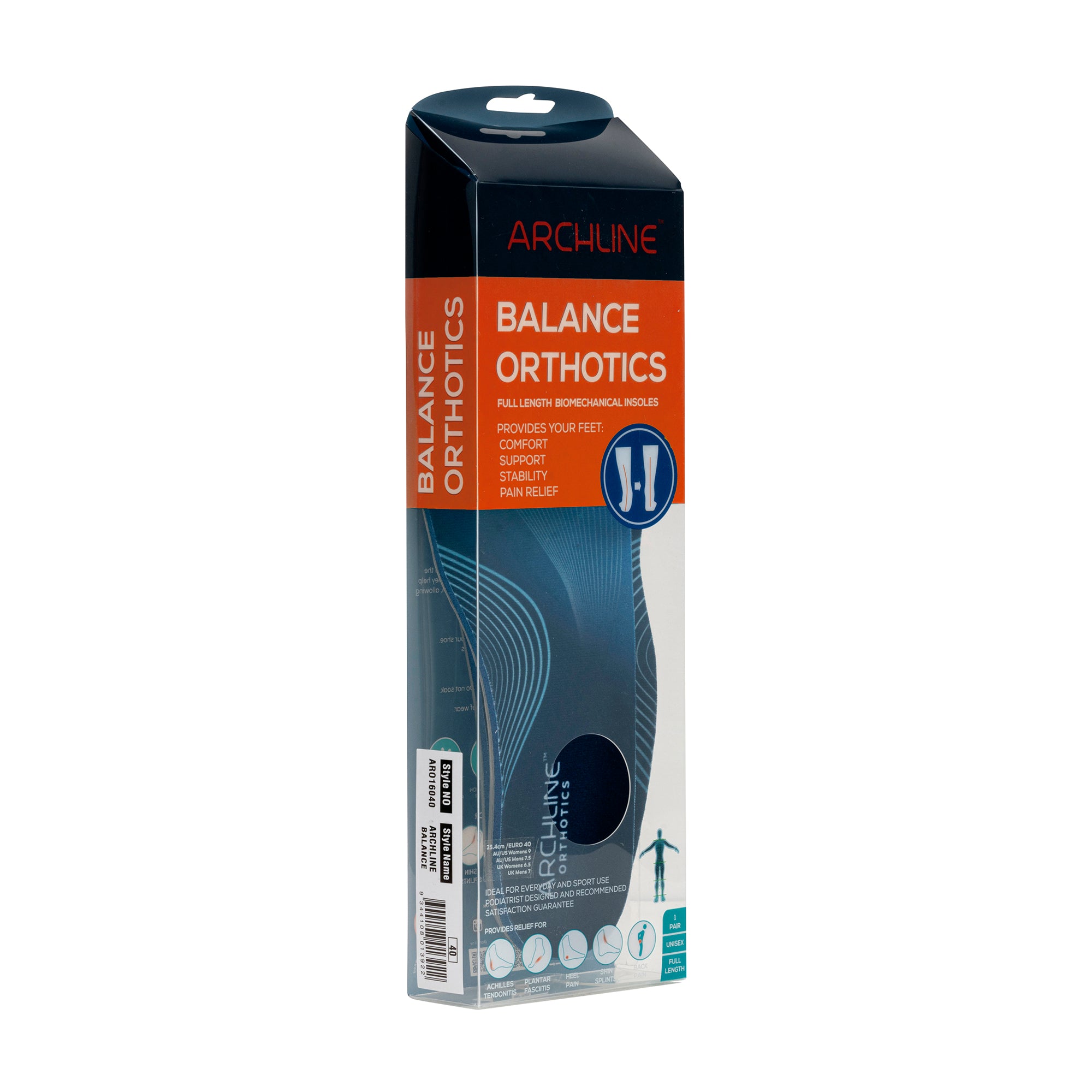 Archline Orthotic Insoles Met Dome – Full Length (Unisex)