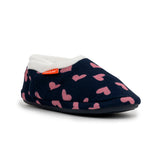 Archline Orthotic Slippers Closed – Navy with Pink Hearts