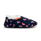 Archline Orthotic Slippers Closed – Navy with Pink Hearts