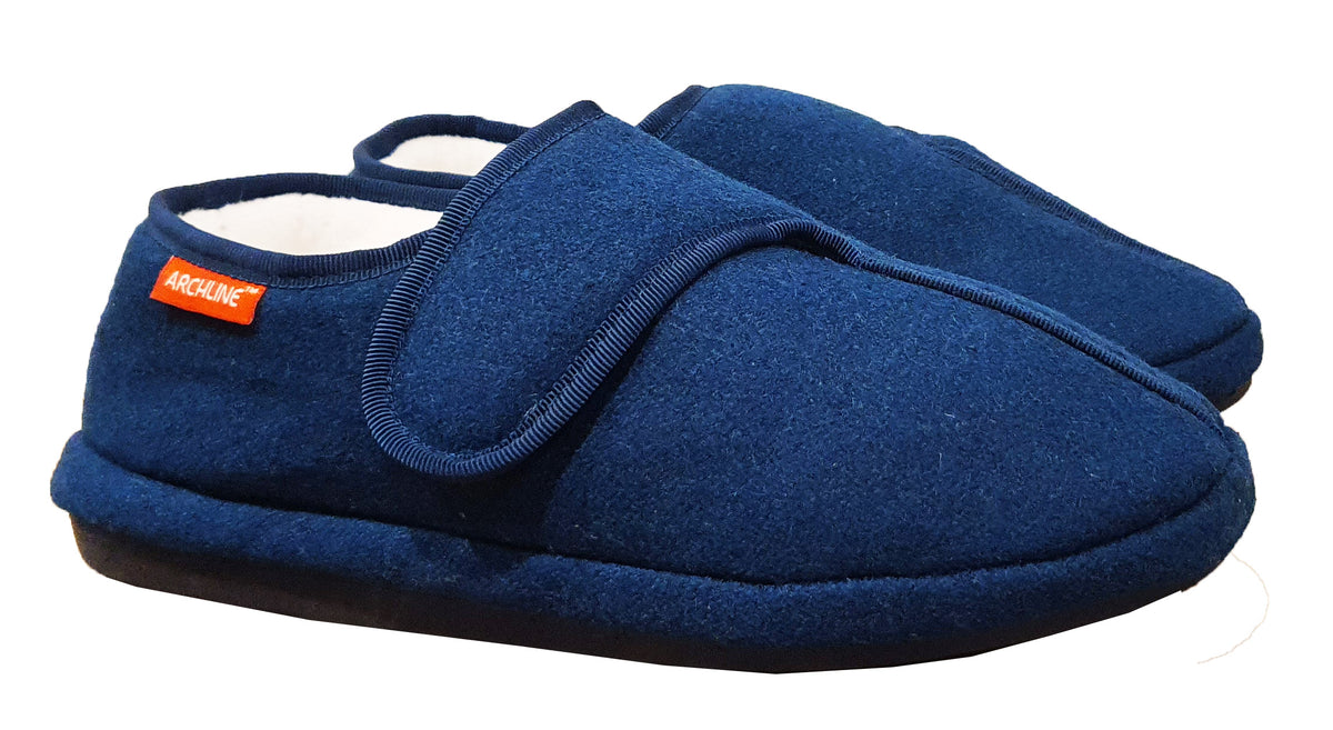 Archline Orthotic Slippers Plus Dark Blue Axign Medical Footwear
